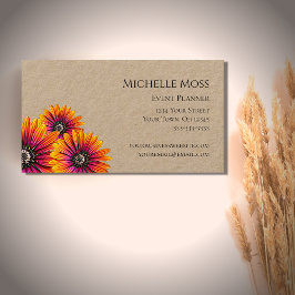 Boho Daisies Kleurrijke Botanische Rustiek Visitekaartje