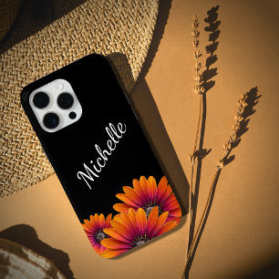Boho Daisies Kleurrijke Botanische Zwart iPhone 15 Pro Max Hoesje