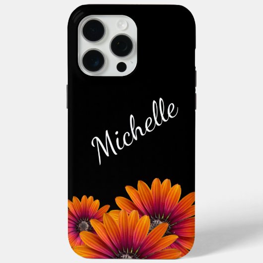 Boho Daisies Kleurrijke Botanische Zwart Case-Mate iPhone Case (Achterkant)