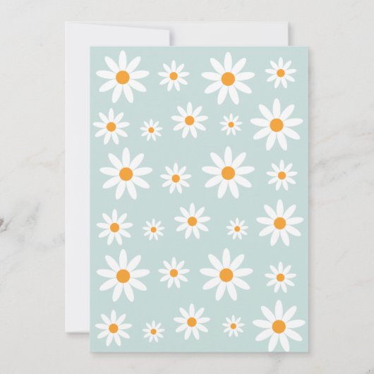 Boho Daisies One Birthday Party invitation Kaart (Achterkant)