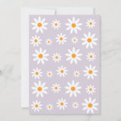 Boho Daisies One Birthday Party lilac invitation Kaart (Achterkant)
