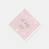 Boho Daisies Roze Goud Oh Baby Meisje Douche Servet (Hoek)