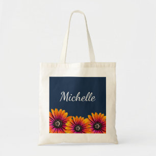 Boho Daisies Rustieke Bloemen Botanische Marine Bl Tote Bag
