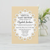 Boho Daisies Virtual Baby shower Invitation Kaart (Staand voorkant)