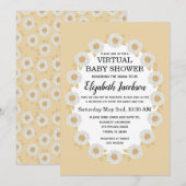 Boho Daisies Virtual Baby shower Invitation Kaart (Voorkant / Achterkant)