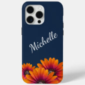 Boho Daisies Whimsical Botanical Navy Blauw Case-Mate iPhone Case (Achterkant)