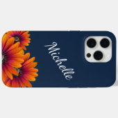 Boho Daisies Whimsical Botanical Navy Blauw Case-Mate iPhone Case (Achterkant (horizontaal))