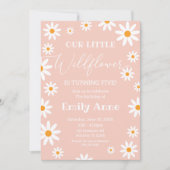 Boho Daisies Wildflower Birthday party invitation Kaart (Voorkant)