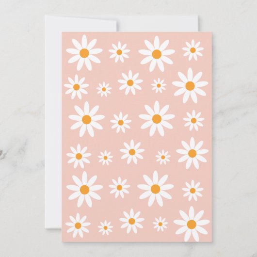 Boho Daisies Wildflower Birthday party invitation Kaart (Achterkant)