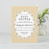 Boho Daisies Yellow Baby Girl Baby shower Kaart (Staand voorkant)
