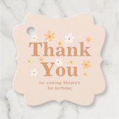 Boho Daisy 1e verjaardag Bedankjes Labels (Voorkant)