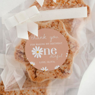 Boho Daisy 1e Verjaardag Sticker Labels