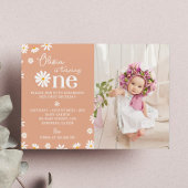 Boho Daisy 1e verjaardag Uitnodiging