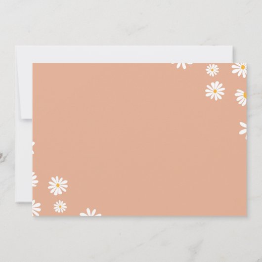 Boho Daisy 1e verjaardag Uitnodiging (Achterkant)