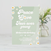 Boho Daisy 4e verjaardag van de vredesliefde vier  Kaart (Staand voorkant)