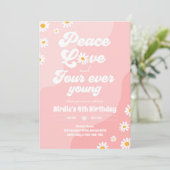 Boho Daisy 4e verjaardag van de vredesliefde vier  Kaart (Staand voorkant)