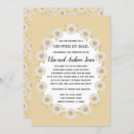 Boho Daisy Baby Girl Baby shower per post Kaart