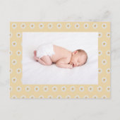 Boho Daisy Baby Girl Birth Notice Aankondigingskaart (Achterkant)