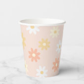 Boho Daisy Baby Onederful 1e verjaardagsfeestje Papieren Bekers (Achterkant)