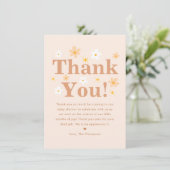 Boho Daisy Baby Shower Bedankkaart (Staand voorkant)