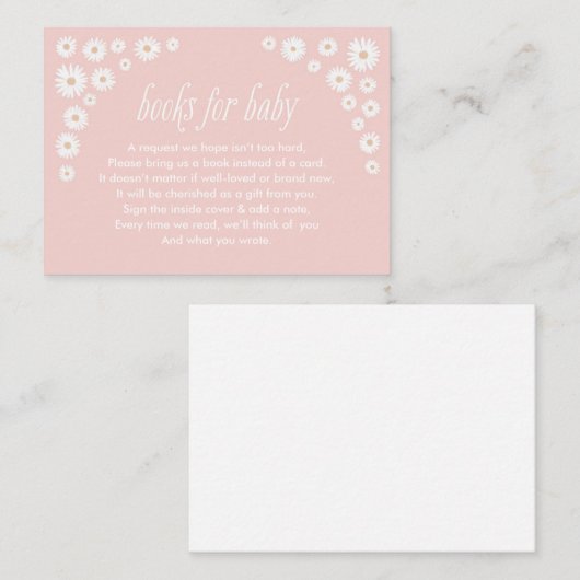 Boho Daisy Baby shower Enclosure Card Informatiekaartje (Voorkant / Achterkant)