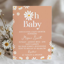 Boho Daisy Baby shower Uitnodiging