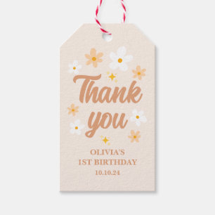 Boho Daisy Bedankt Feestje Cadeaulabel