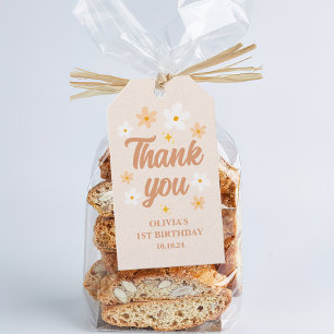 Boho Daisy Bedankt Party Cadeaulabel