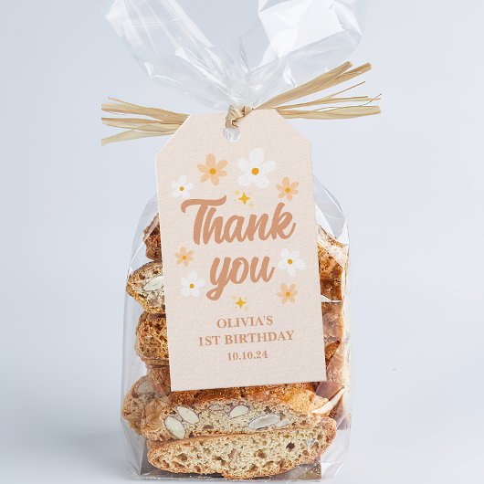 Boho Daisy Bedankt Party Cadeaulabel