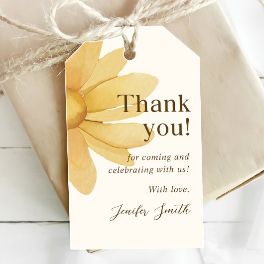 Boho Daisy Bedankt Verjaardagsfeest Cadeaulabel