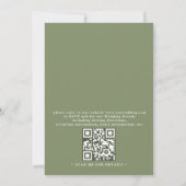 Boho Daisy Beidge Wilde Bloem QR Code Bruiloft Kaart (Achterkant)