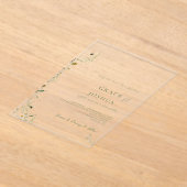 Boho Daisy Beidge Wildflower bruiloft Acryl Uitnodigingen (Laagn)