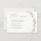 Boho Daisy Beidge Wildflower huwelijksdetails RSVP Kaartje (Voorkant)