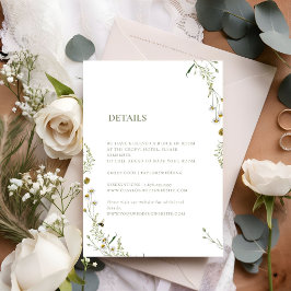 Boho Daisy Beidge Wildflower Wedding details RSVP Kaartje