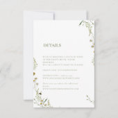 Boho Daisy Beidge Wildflower Wedding details RSVP Kaartje (Voorkant)