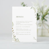 Boho Daisy Beidge Wildflower Wedding details RSVP Kaartje (Staand voorkant)