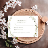 Boho Daisy Beidge Wildflower Wedding RSVP Kaartje