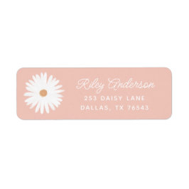 Boho Daisy Birthday Party Return Address Etiket