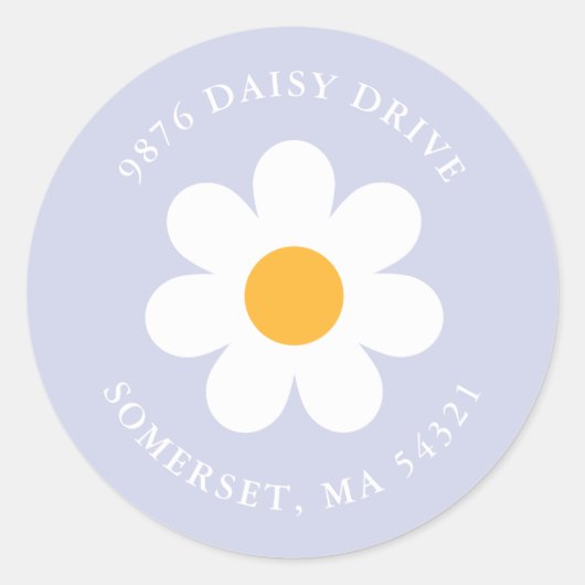 Boho Daisy Birthday Party Return Address Label (Voorkant)