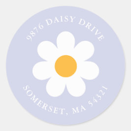 Boho Daisy Birthday Party Return Address Label