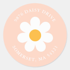 Boho Daisy Birthday Party Return Address Label