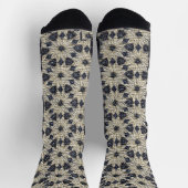 Boho Daisy blauw patroon namaak jute Sokken (Top)