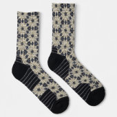Boho Daisy blauw patroon namaak jute Sokken (Rechts)
