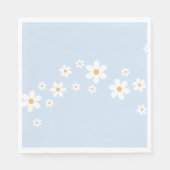 boho Daisy blauwe Baby Shower Servet (Voorkant)