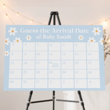 Boho Daisy Blauwe Baby Shower Uiterste Datum Poste