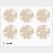 Boho Daisy Bloem Ronde Sticker (Vel)