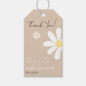 Boho Daisy Bloemen Baby shower Cadeaulabel (Voorkant)