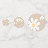 Boho Daisy Bloemen Baby shower Confetti (Voorkanten)