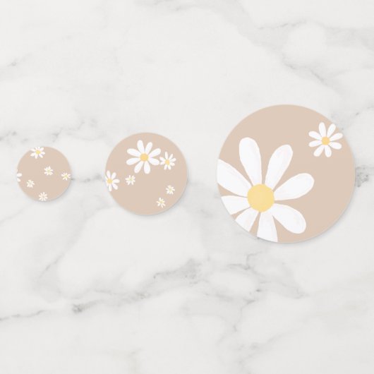 Boho Daisy Bloemen Baby shower Confetti (Voorkanten)