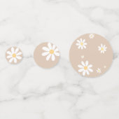 Boho Daisy Bloemen Baby shower Confetti (Achterkanten)